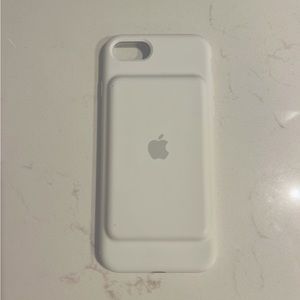 White Apple iphone 8 charging case / smart battery case
